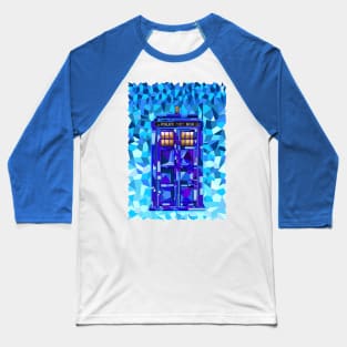 British Blue phone box cubic art Baseball T-Shirt